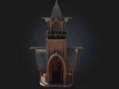 Elven Tower A Graceful Spire of Ancient Magic 3D model