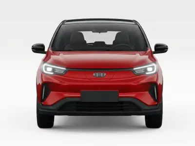 Two Tone Red Compact Hatchback Low-poly 3D model
