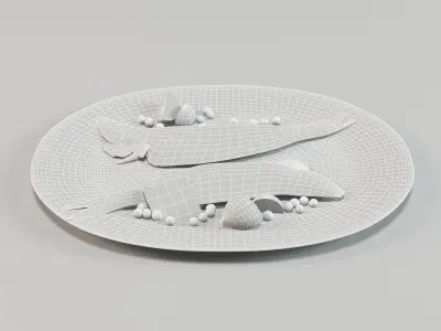 Grilled Whole Fish Low-poly 3D model