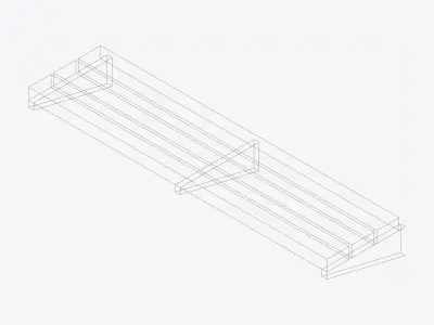 Seat - Bench - Integral Low-poly 3D model