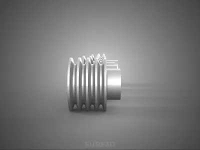 MULTIPLE SIZE GROOVED PULLEY SHEAVE TRACK WHEEL DRIVE GEAR VBELT 3D model