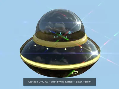 08 Cartoon UFO Collection - SciFi Flying Saucer Asset 3D Model Pack purchase