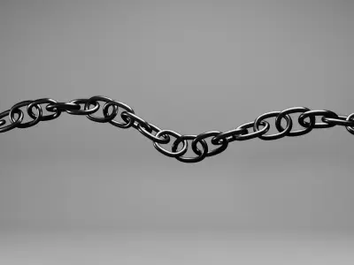 Long metal chain Free 3D model