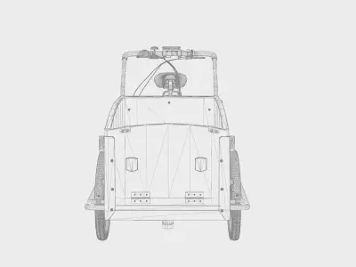 3D Model of Cargobike Classic Dog Low-poly 3D model