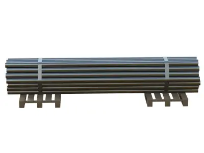 Steel Bars On Pallet Low-poly 3D model