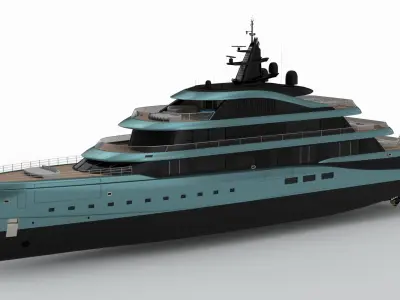 Kensho Superyacht Night Scene 3D model