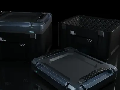 Crate 3d storage case with two compartments 3D model