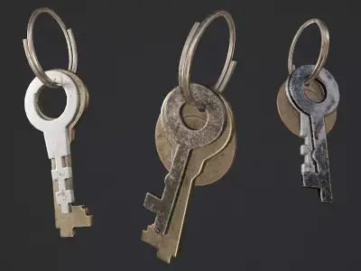 Vintage Keys Low-poly 3D model