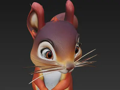 Squirrel Realistic 3D Model Basic - Low Poly Realistic Low-poly 3D model