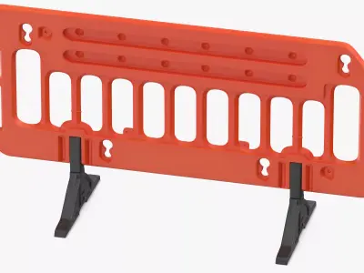 Construction Barrier 01 Orange 1 3D model