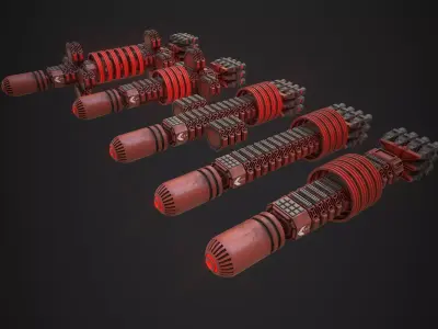 Modular Spaceship Three Low-poly 3D model