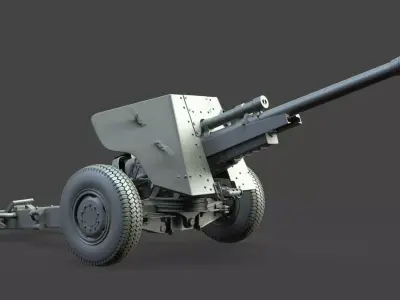 Anti Aircraft Gun Low-poly 3D model by stonegamer