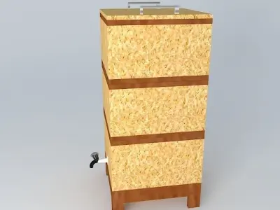 Earthworm wooden beehive 3D model