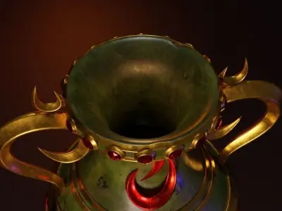 Antique Malachite Vase 3D model