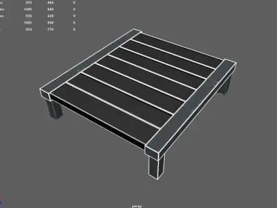 Old Table Free low-poly 3D model