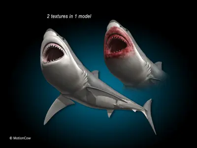 Great White Shark 3D model 11