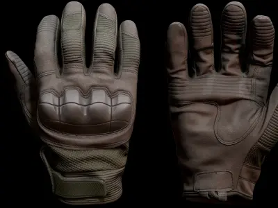 Tactical Gloves 031 Low-poly 3D model