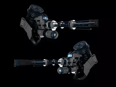 Machine gun Low-poly 3D model buy