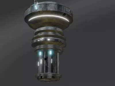 Sci-Fi Drone  Futuristic Flying Machine  Low-poly 3D model