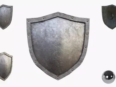 Warrior medival shield Low-poly 3D model