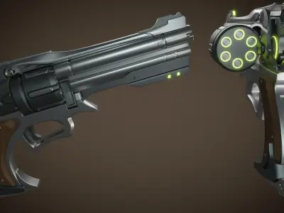 Revolver two revolvers Free 3D model