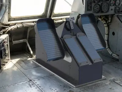 Aircraft Rudder Pedals Unit Simplified 3D model