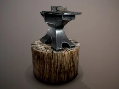 anvil hammer Low-poly 3D model