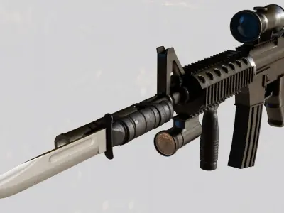 M4 Rifle Low-poly 3D model