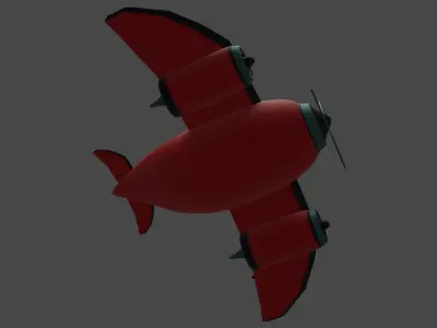 Small plane Low-poly 3D model