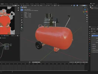  pneumatic industrial air piston compressor 3d prop model 3D model