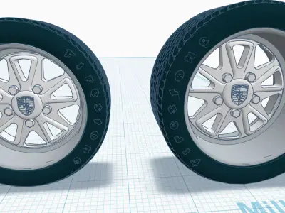 1-25th Fuchs style rims and with what if tires 3D print model