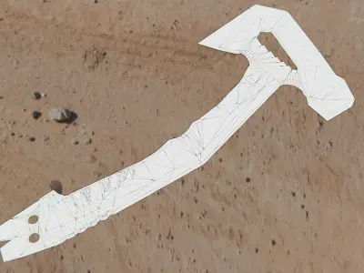 Tactical axe game-ready model Low-poly 3D model