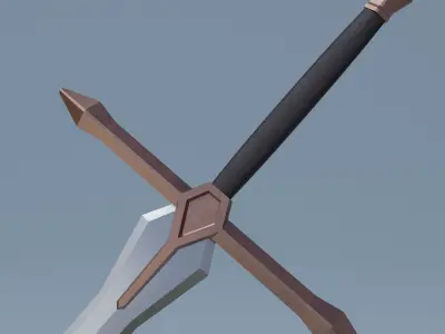 Sword pair of swords Low-poly 3D model