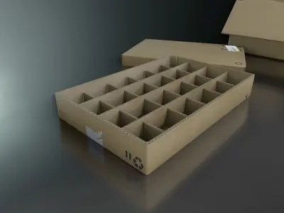 Cardboard Box pack  Low-poly 3D model