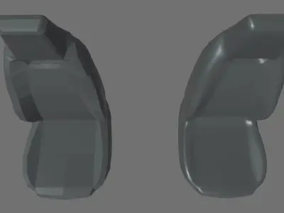 Car Seat 017 Low-poly 3D model