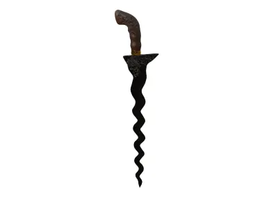 Keris Traditional Weapon From Java Indonesia 3D model
