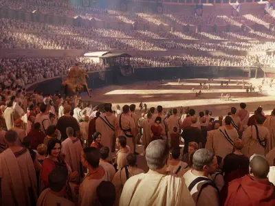 Roman Citizen Crowd Historic Modular Character Asset Pack 3D model