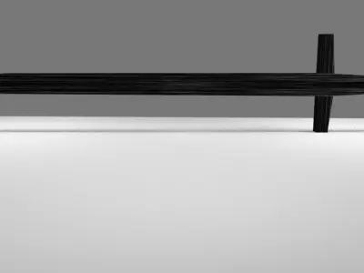 Black Wooden Training Sword Low-poly 3D model