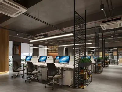 3D model of a modern office interior 3D model