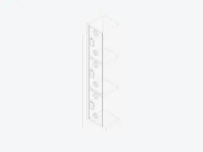 Locker - Plastic - Locka - Classic - Triple Tier Low-poly 3D model