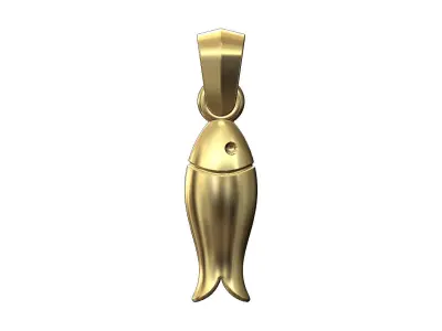 Simple fish bait pendant charm with bail 3D print model