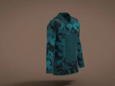 Military Outfit - T-shirt Low-poly 3D model 9
