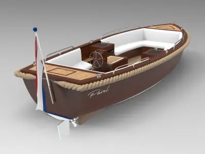 Sloepen Wooden Boat 3D model