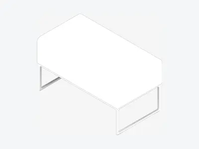 Furniture - Armchair - Contemporary - Line - Footstool Low-poly 3D model