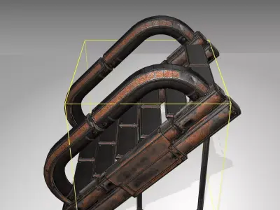 Futuristic Stairs - 12 - Rusty Textures Low-poly 3D model