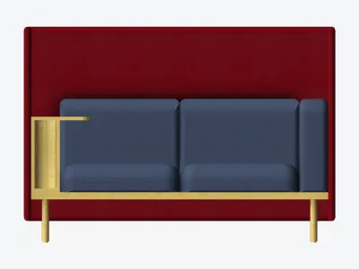 Furniture - Sofa - Contemporary - Flame Work Shelf - Left Low-poly 3D model