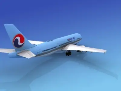 Airbus A300 Korean Air  3D model