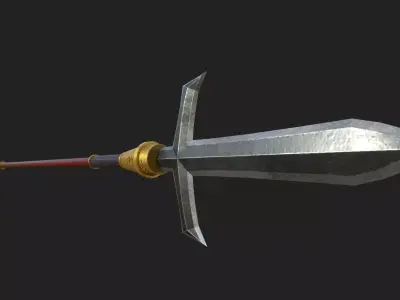 Cross Spear Type A Low-poly 3D model