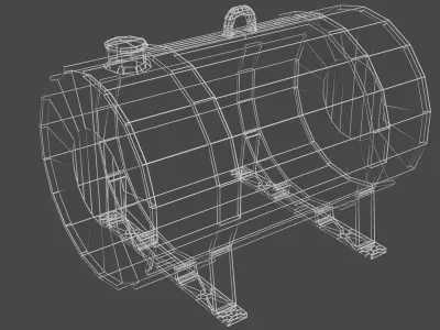 100 Liter Gas Tank Red Low-poly 3D model