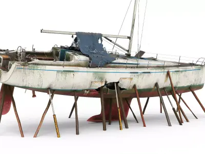Abandoned boat 01 3D model
